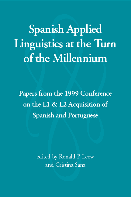 Spanish Applied Linguistics at the Turn of the Millennium: Cover