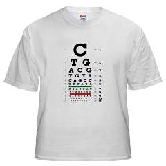 Eye chart with DNA bases men's T-shirt