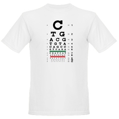 Eye chart with DNA bases organic men's T-shirt
