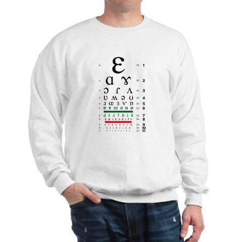 IPA eye chart men's sweatshirt