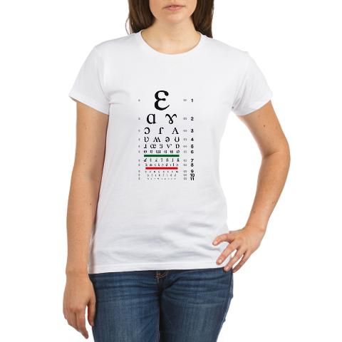 IPA eye chart organic women's T-shirt