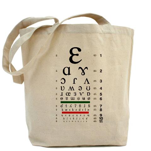 IPA eye chart tote bag