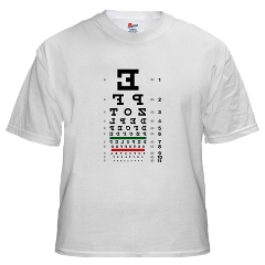 Eye chart with backwards letters men's T-shirt