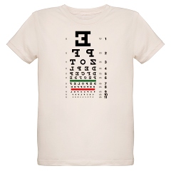 Eye chart with backwards letters organic kids' T-shirt