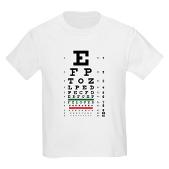 Eye chart with blurring letters kids' T-shirt