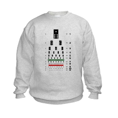 Eye chart with dominoes kids' sweatshirt