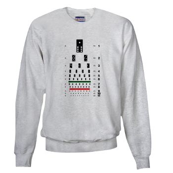 Eye chart with dominoes men's sweatshirt