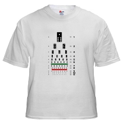 Eye chart with dominoes men's T-shirt