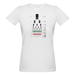 Eye chart with dominoes organic women's T-shirt