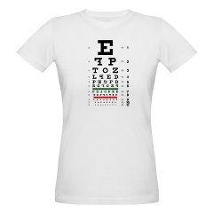Dyslexic eye chart organic women's T-shirt