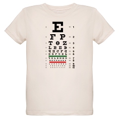 Eye chart with evolving letters organic kids' T-shirt