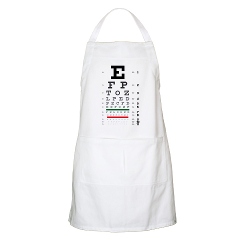 Eye chart with fading letters BBQ apron