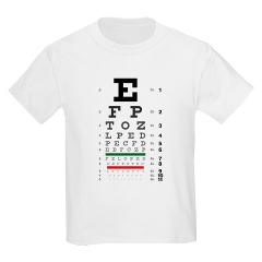 Eye chart with fading letters kids' T-shirt