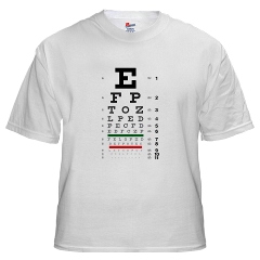 Eye chart with fading letters men's T-shirt