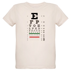 Eye chart with fading letters organic kids' T-shirt