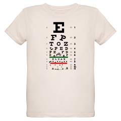 Eye chart with falling letters organic kids' T-shirt
