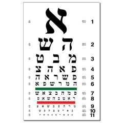 Yiddish/Hebrew eye chart poster