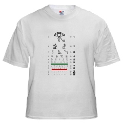 Eye chart with hieroglyphs men's T-shirt