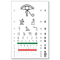 Eye chart with hieroglyphs poster