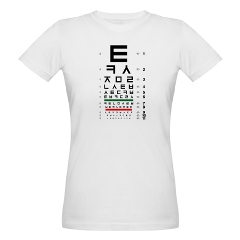 Korean eye chart organic women's T-shirt