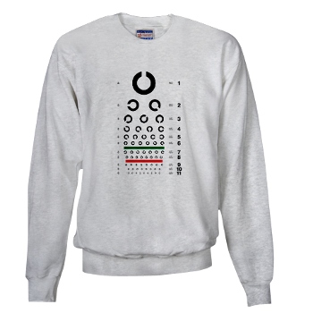 Landolt C eye chart men's sweatshirt