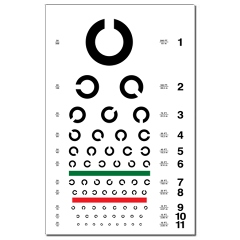 Landolt C eye chart poster