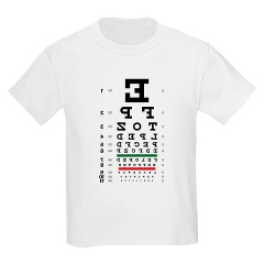 Mirror image eye chart kids' T-shirt