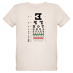 Mirror image eye chart organic kids' T-shirt