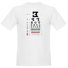 Mirror image eye chart organic men's T-shirt