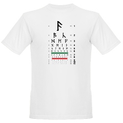 Eye chart with runes organic men's T-shirt