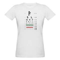 Eye chart with runes organic women's T-shirt