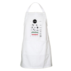 Eye chart with road signs BBQ apron
