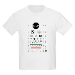 Eye chart with road signs kids' T-shirt