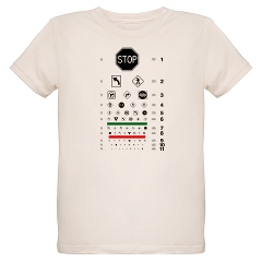 Eye chart with road signs organic kids' T-shirt