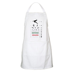 Eye chart with sports figures BBQ apron