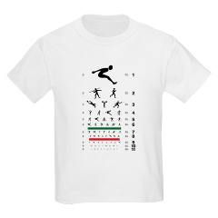 Eye chart with sports figures kids' T-shirt