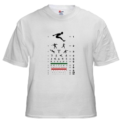 Eye chart with sports figures men's T-shirt