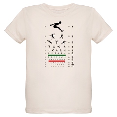 Eye chart with sports figures organic kids' T-shirt