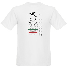 Eye chart with sports figures organic men's T-shirt