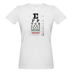 Traditional eye chart organic women's T-shirt