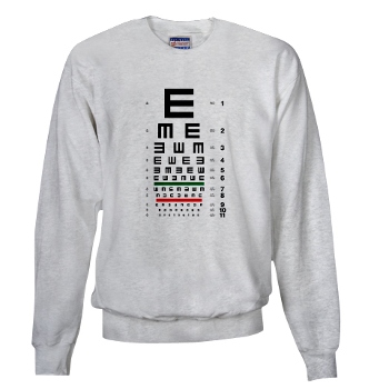 Tumbling E eye chart men's sweatshirt