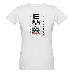 Tumbling E eye chart organic women's T-shirt