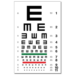 Tumbling E eye chart poster