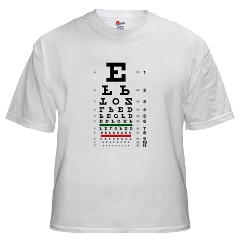 Eye chart with upside-down letters men's T-shirt