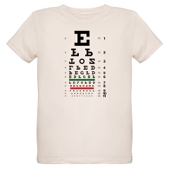 Eye chart with upside-down letters organic kids' T-shirt