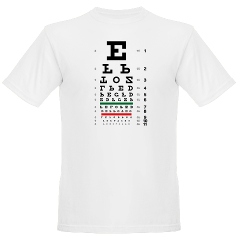 Eye chart with upside-down letters organic men's T-shirt